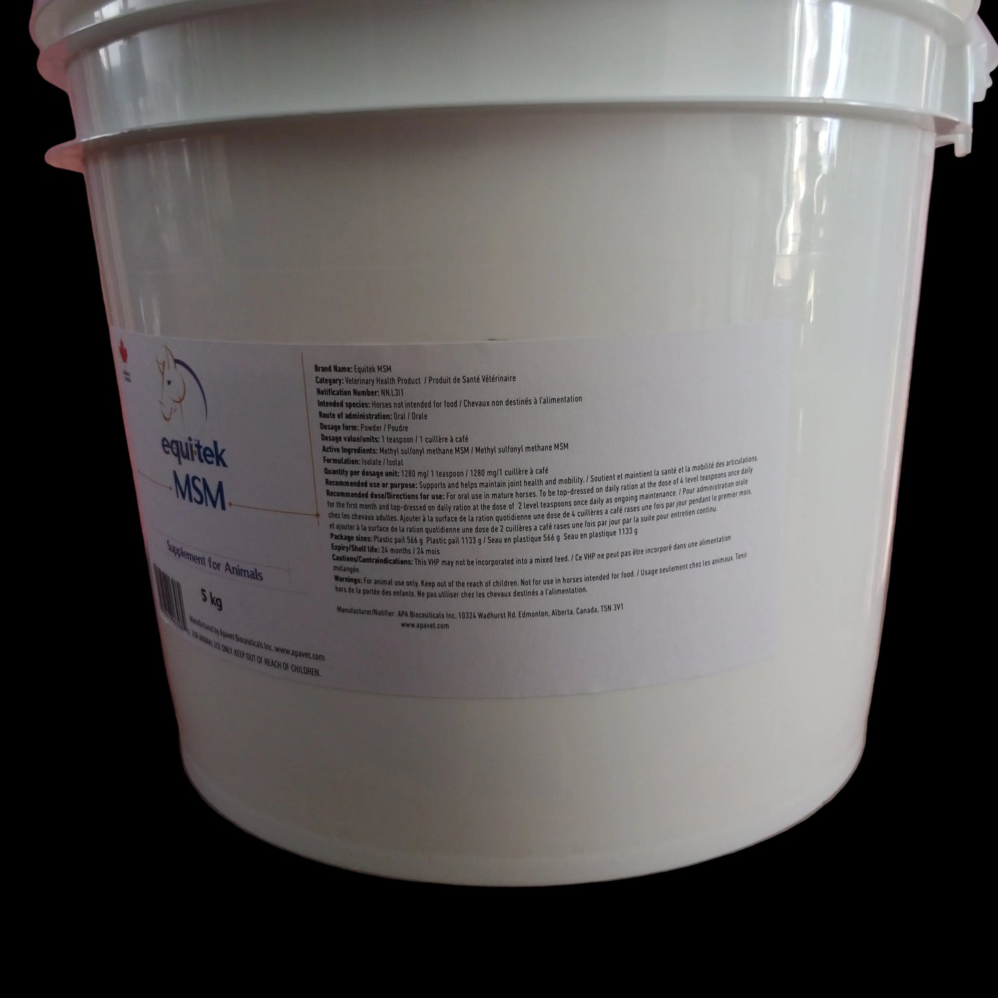 Equitek MSM for Mammals - Vegan | Powder form | 5Kg Container