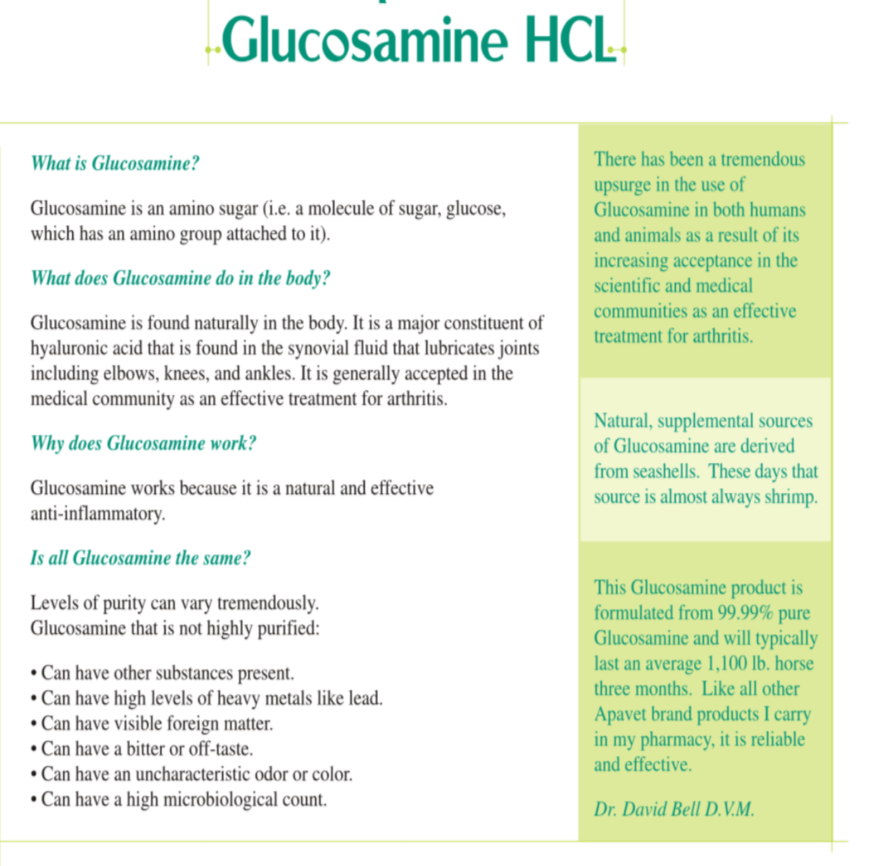 Glucosamine HCL For Felines