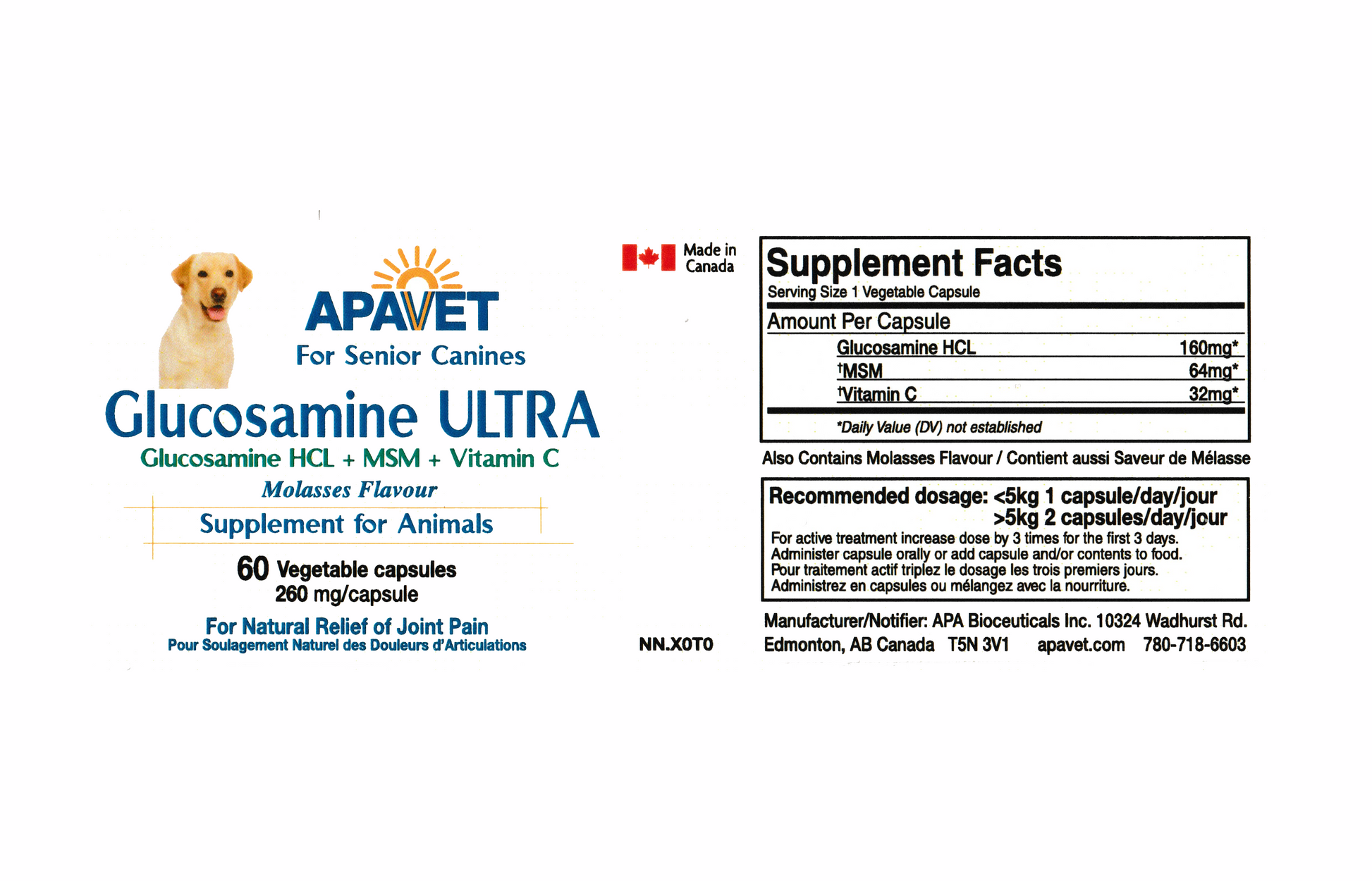 Apavet Glucosamine Ultra Label Canines 60